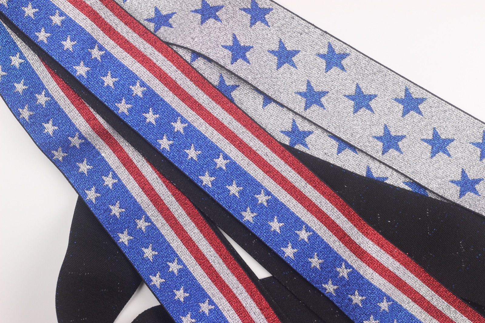 Metallic Star-and-Stripe Jacquard Elastic - Back