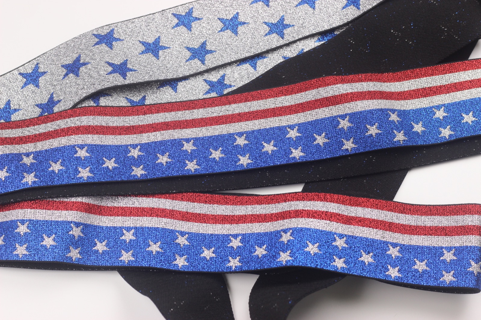 Metallic Star-and-Stripe Jacquard Elastic - Colors
